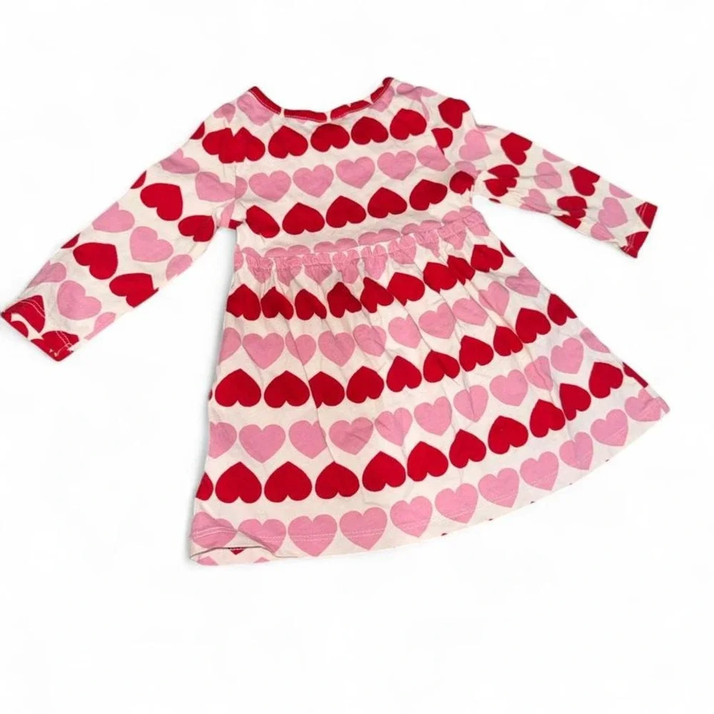 OLD NAVY BABY VALENTINE HEARTS T-SHIRT DRESS GIRLS‎ 6-12 MONTHS